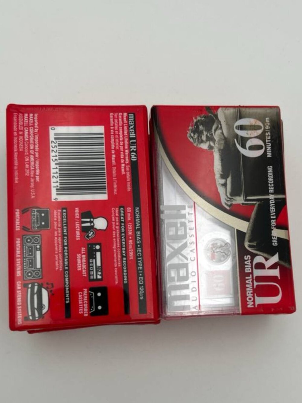 Cassette 📼 Maxell UR 60 & 90 Audio Cassette Tapes (6-Pack, New Sealed)
